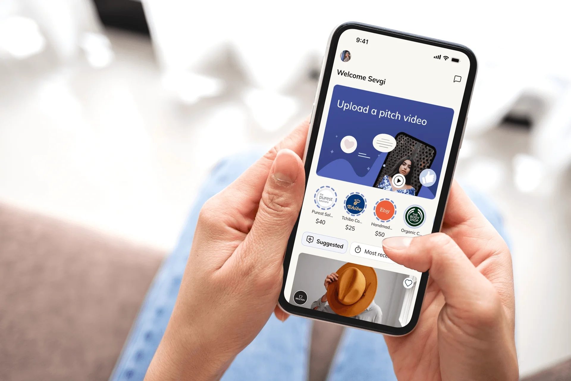 Mobile app screens for finding and applying to UGC jobs