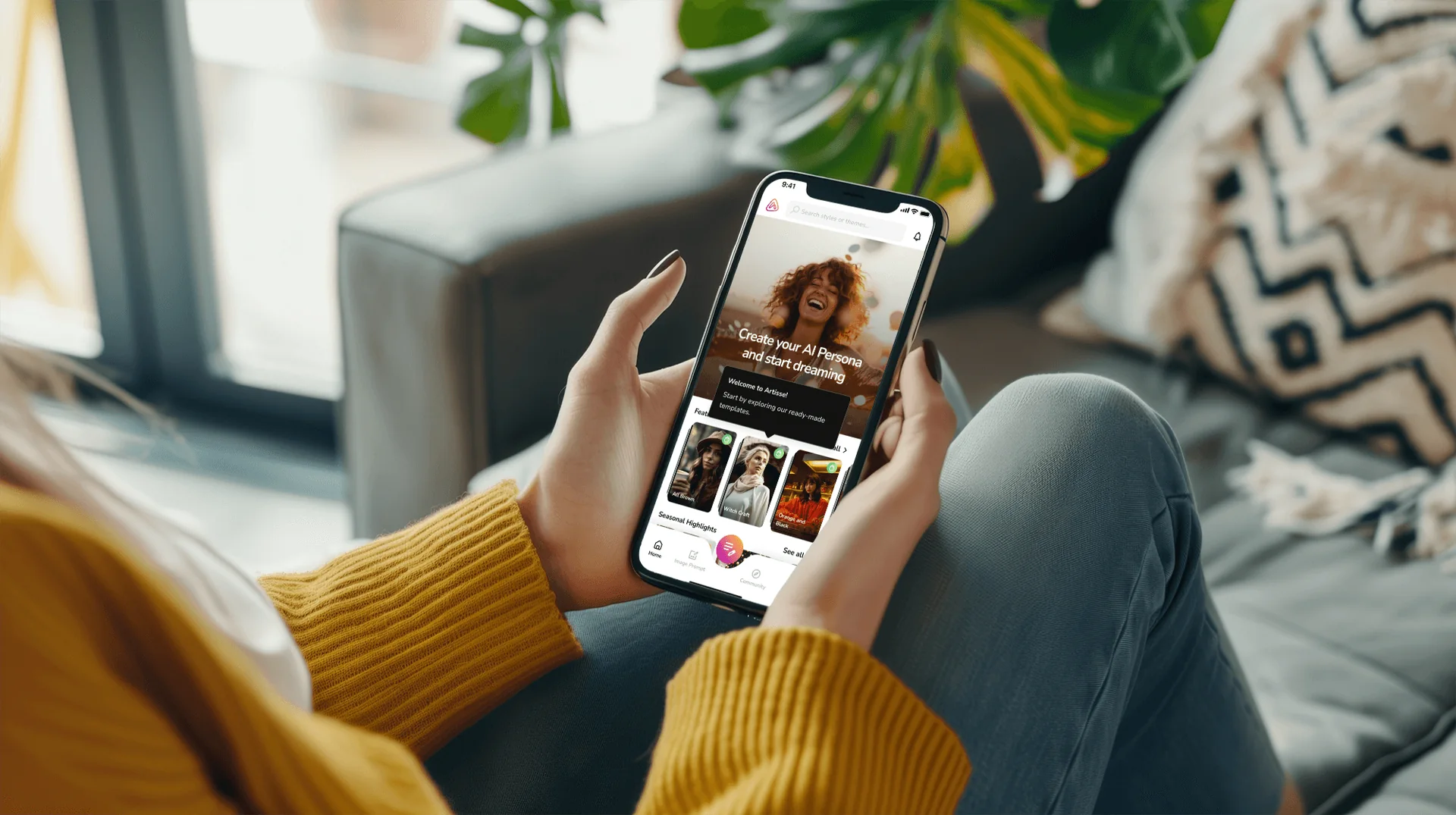 AI photography and image editing app screens