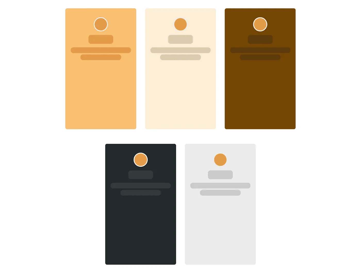 Interface color and theme cards